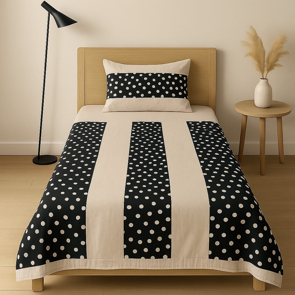 Patched Bedsheet by Pinsstripe – Single Bed, 100% Cotton