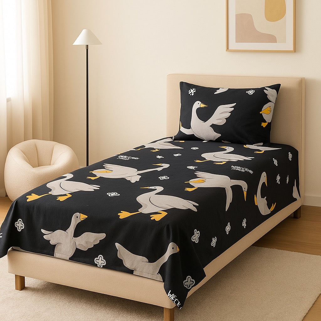 Pinsstripe Printed Bedsheet – Single Bed, 100% Cotton