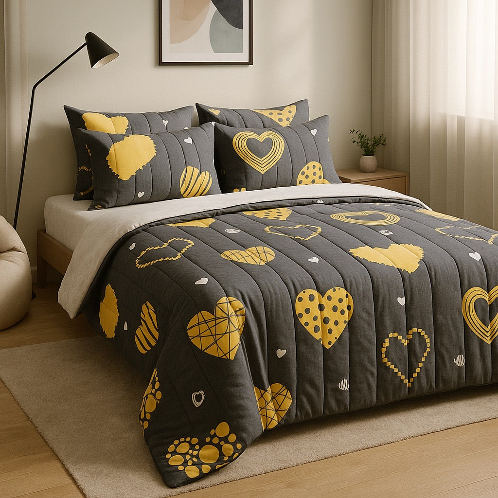 Comforter Set-6pc-Pure Cotton-Double Bed by Pinsstripe