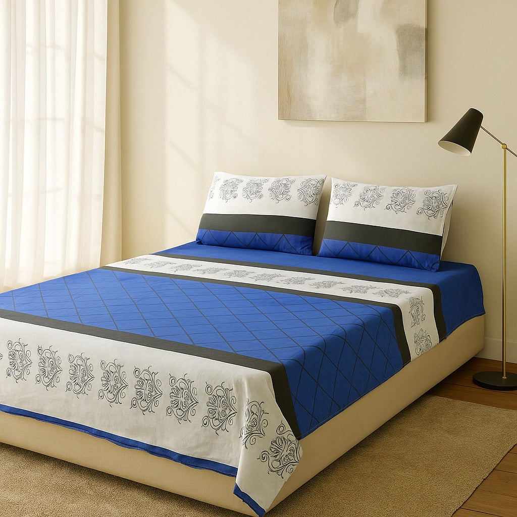 Printed Bedsheet – DoubleBed-100% Cotton by Pinsstripe