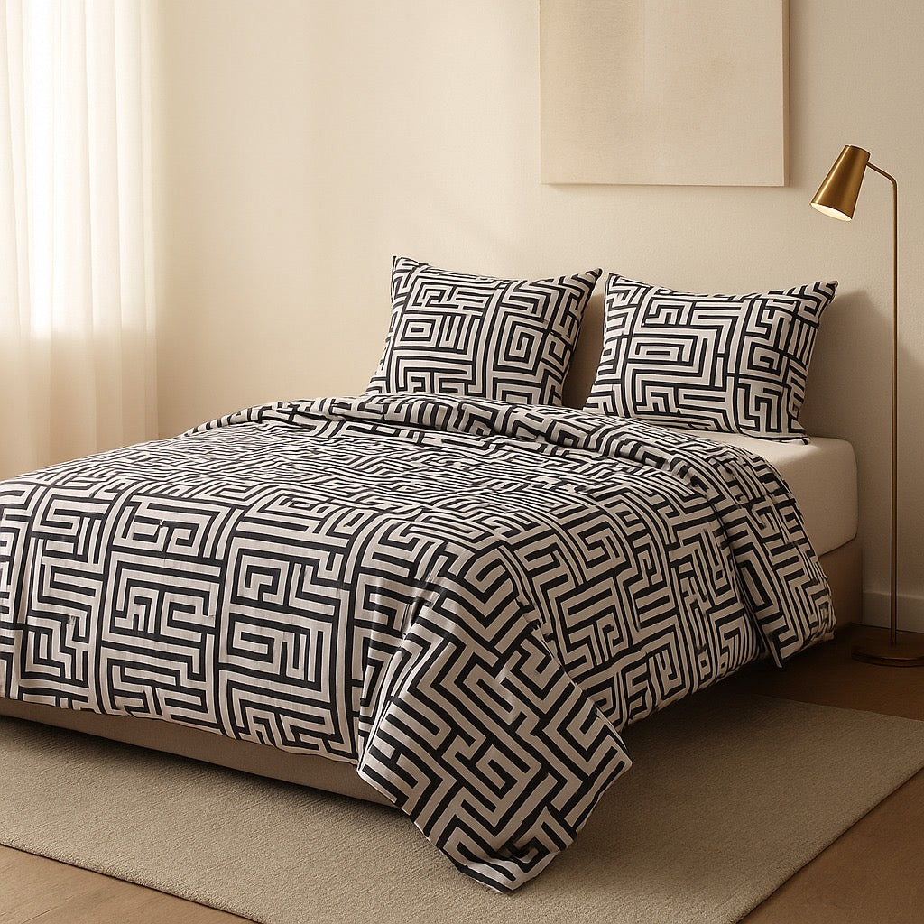 Printed Bedsheet by Pinsstripe With Pillow Covers – Double Bed , 100% Cotton
