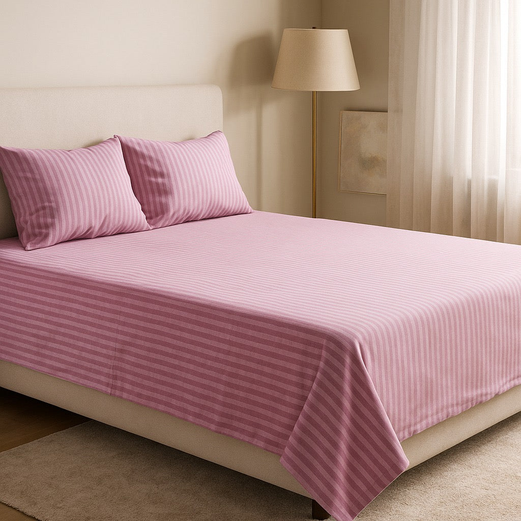 Printed Bedsheet by Pinsstripe With Pillow Covers – Double Bed , 100% Cotton