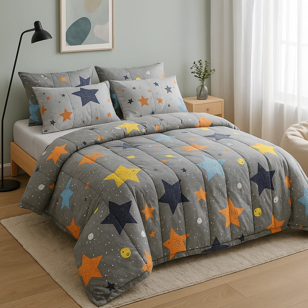 Comforter Set-6pc-Pure Cotton-Double Bed by Pinsstripe
