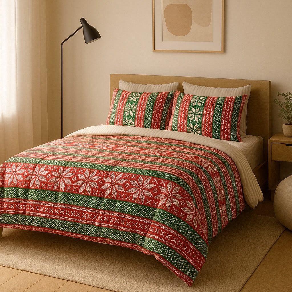 Razai Set-6pc-Pure Cotton-Double Bed by Pinsstripe