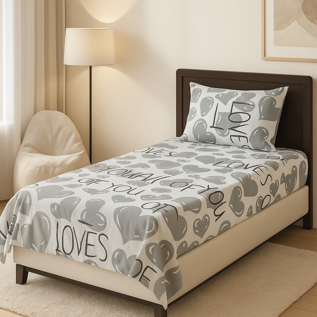 Pinsstripe Printed Bedsheet – Single Bed, 100% Cotton