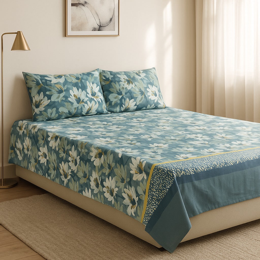 Printed Bedsheet – DoubleBed-100% Cotton by Pinsstripe