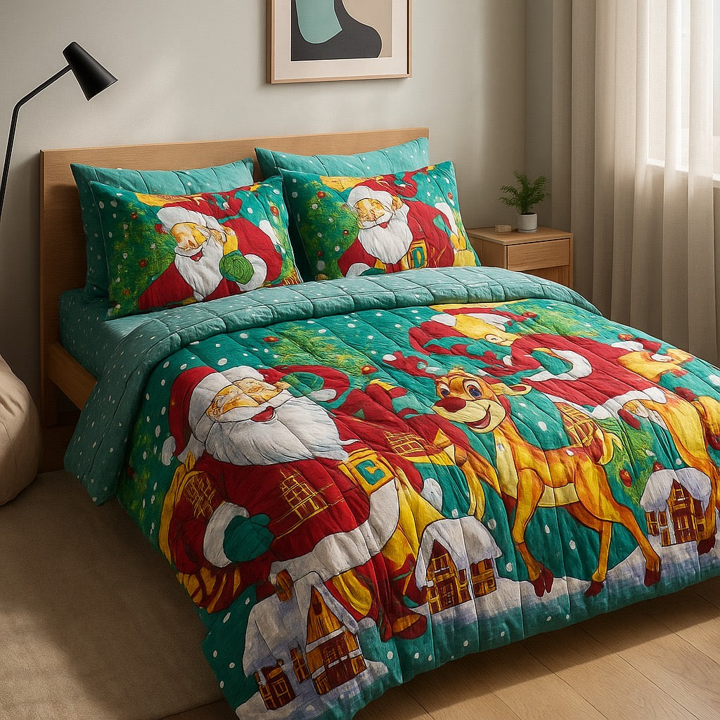 Razai Set-6pc-Pure Cotton-Double Bed by Pinsstripe