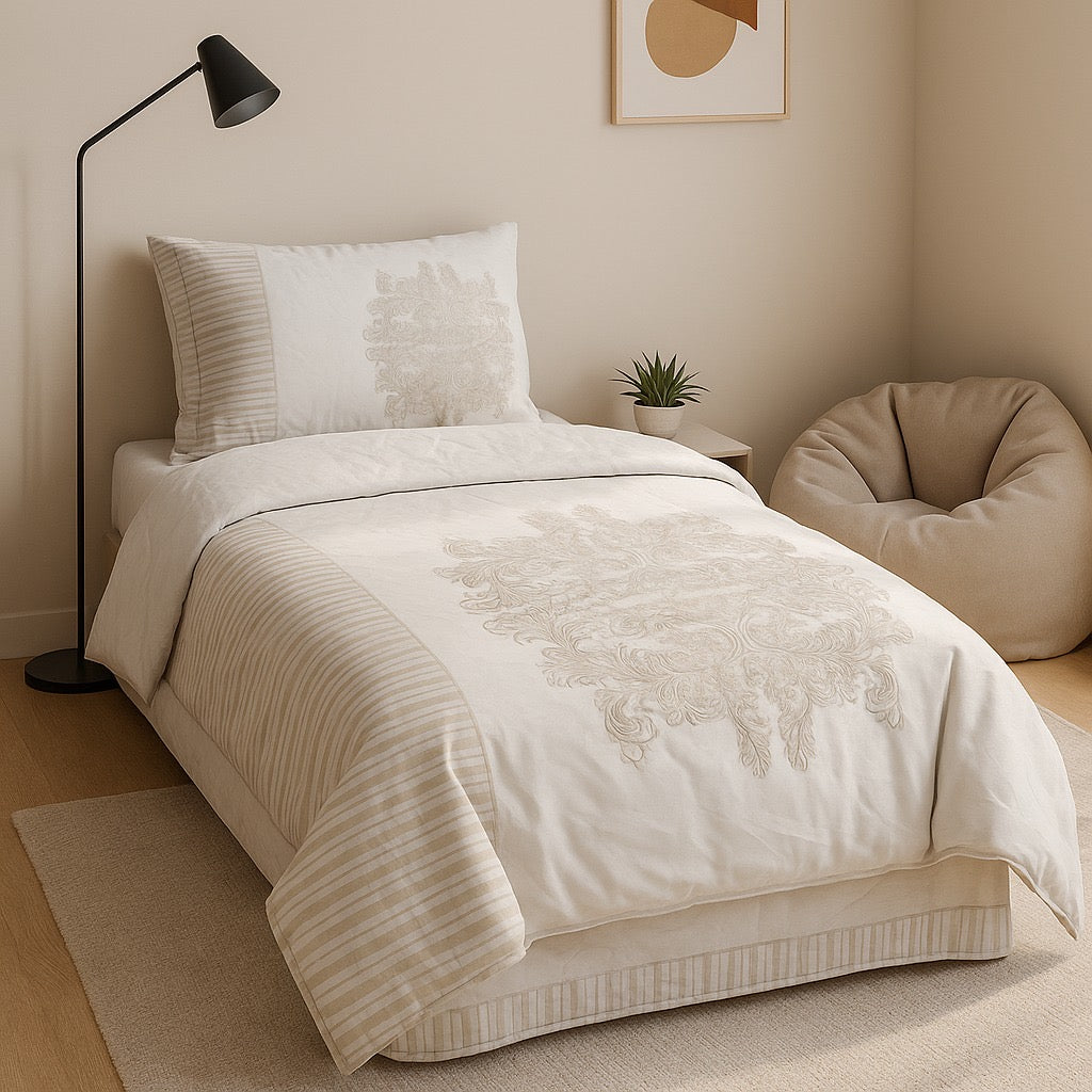 Comforter Set by Pinsstripe – for single bed-3 pc cotton