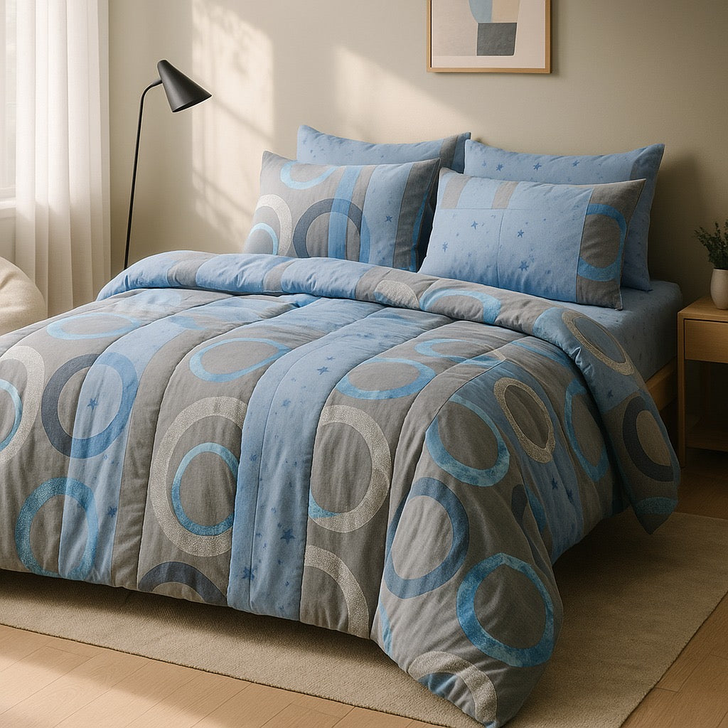 Razai Set-6pc-Pure Cotton-Double Bed by Pinsstripe