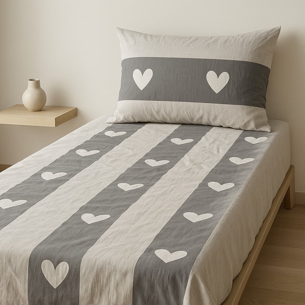 Patched Bedsheet by Pinsstripe – Single Bed, 100% Cotton