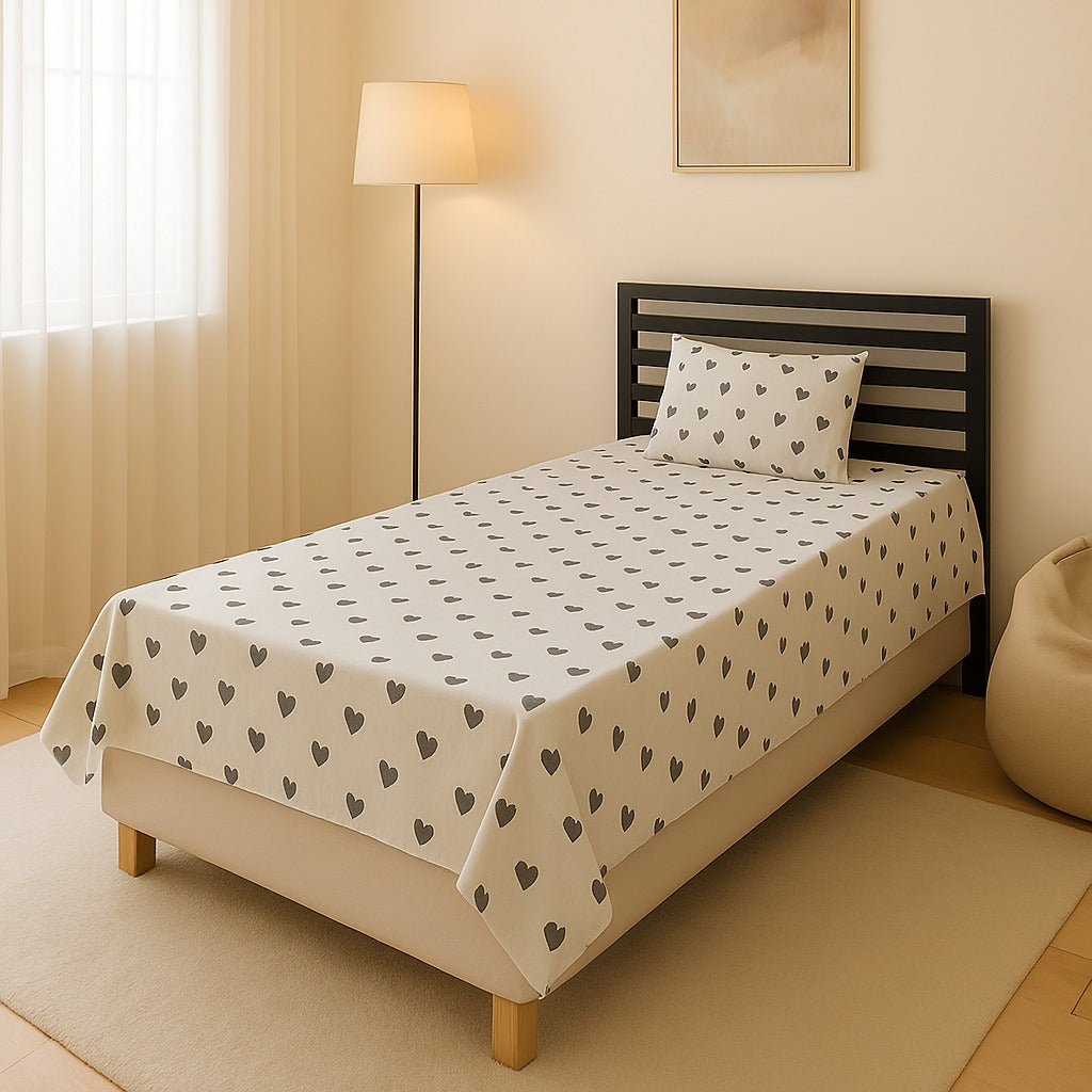 Pinsstripe Printed Bedsheet – Single Bed, 100% Cotton