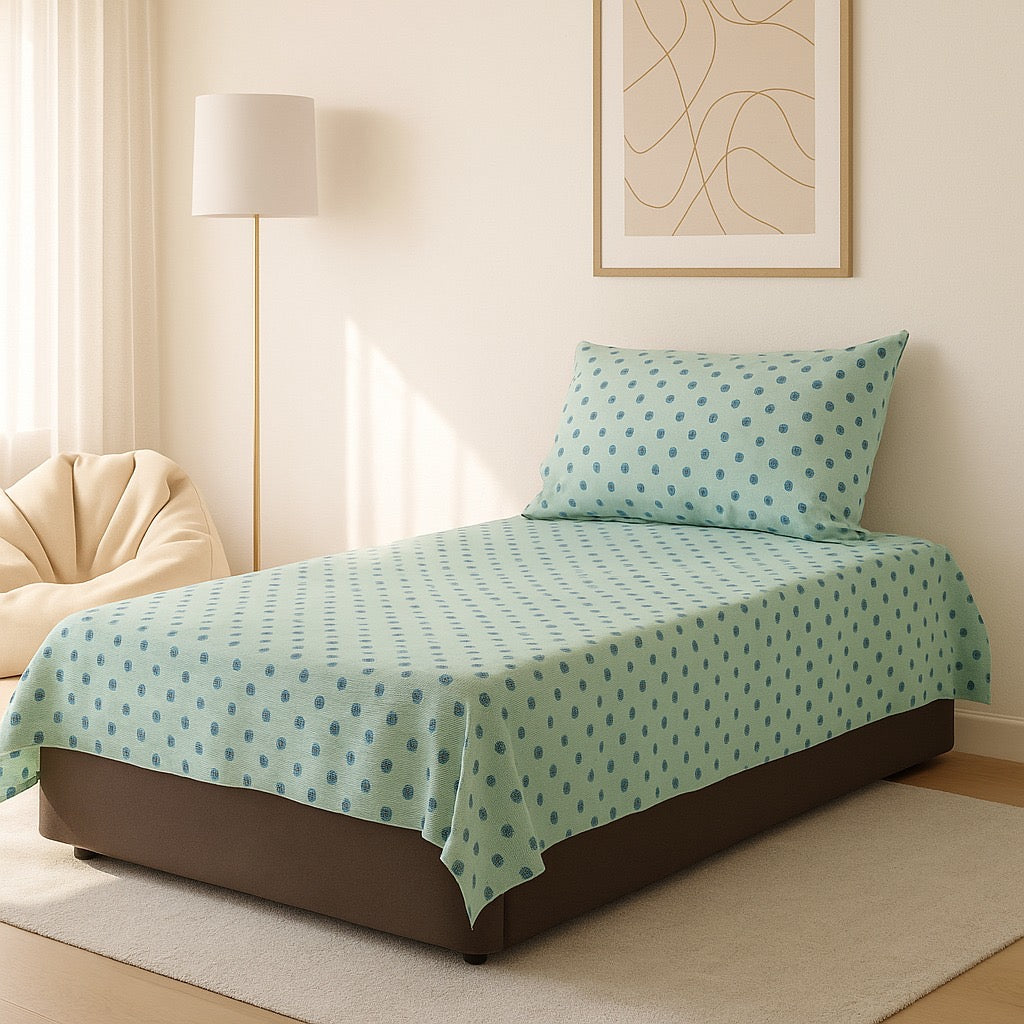 Pinsstripe Printed Bedsheet – Single Bed, 100% Cotton