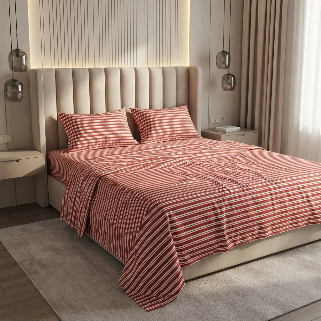 Printed Bedsheet DoubleBed 100% Cotton by Pinsstripe