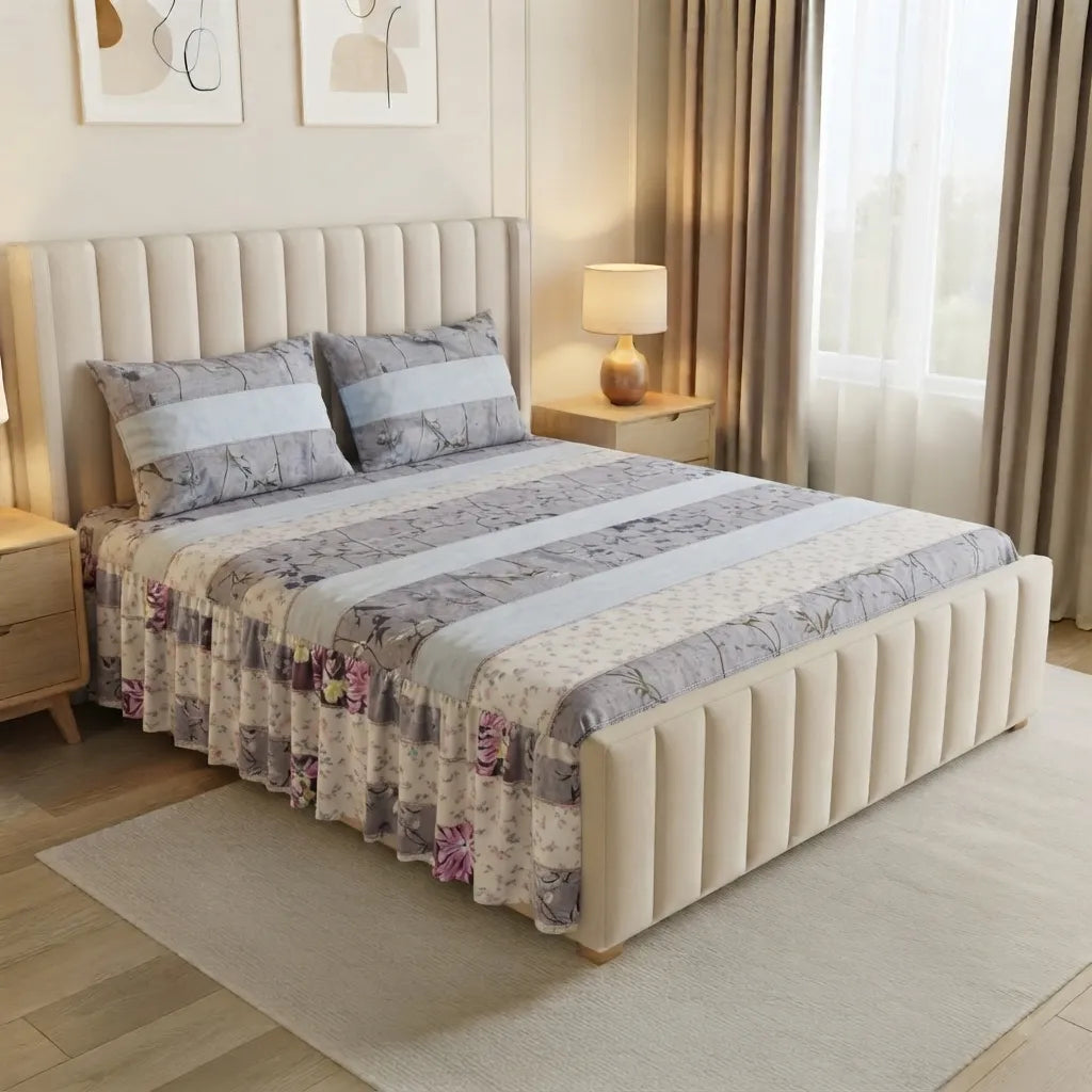 Patched Bedsheet by Pinsstripe– For Double Bed-100% Cotton