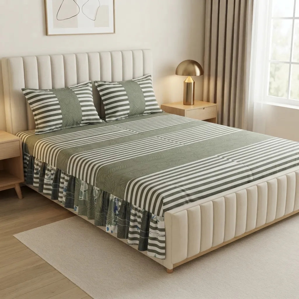 Patched Bedsheet by Pinsstripe– For Double Bed-100% Cotton