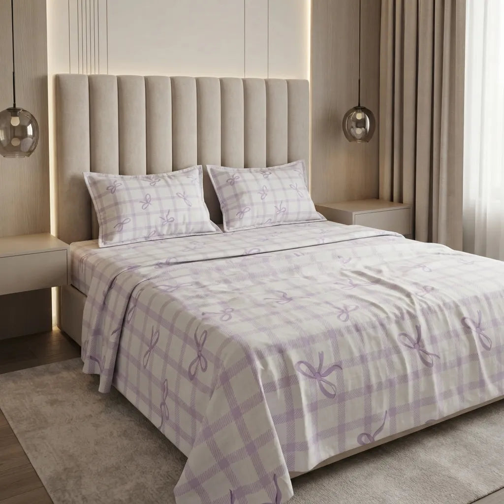 Printed Bedsheet DoubleBed 100% Cotton by Pinsstripe