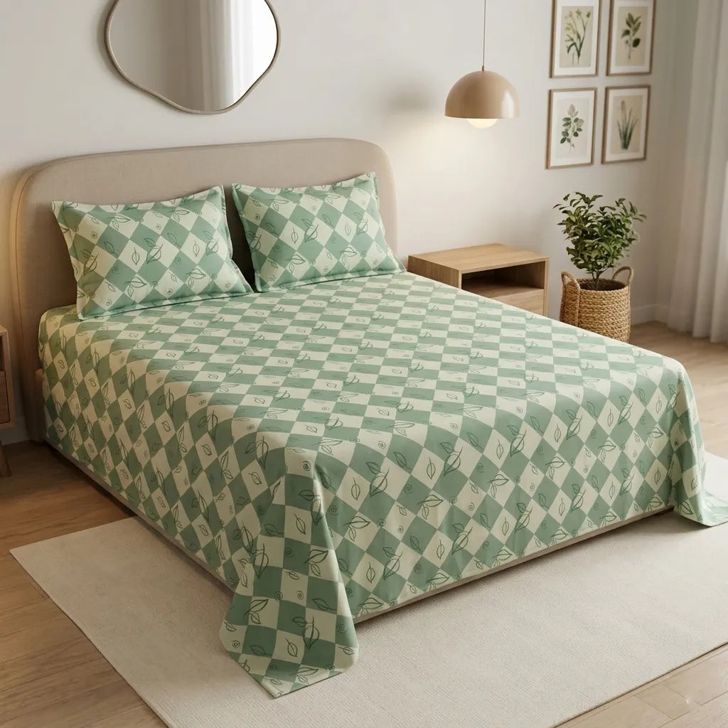 Printed Bedsheet DoubleBed 100% Cotton by Pinsstripe