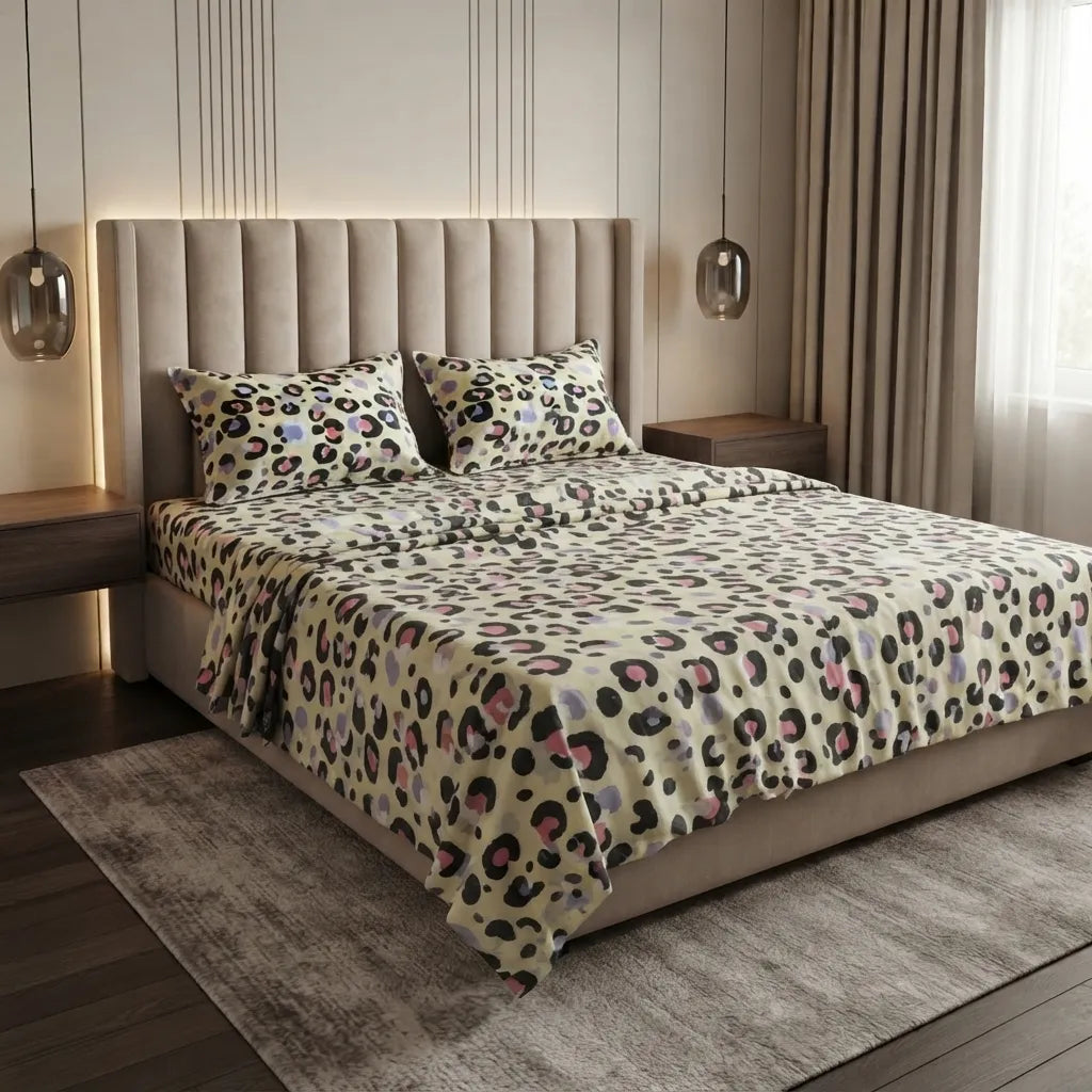 Printed Bedsheet DoubleBed 100% Cotton by Pinsstripe