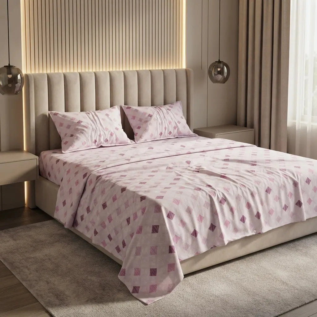 Printed Bedsheet DoubleBed 100% Cotton by Pinsstripe