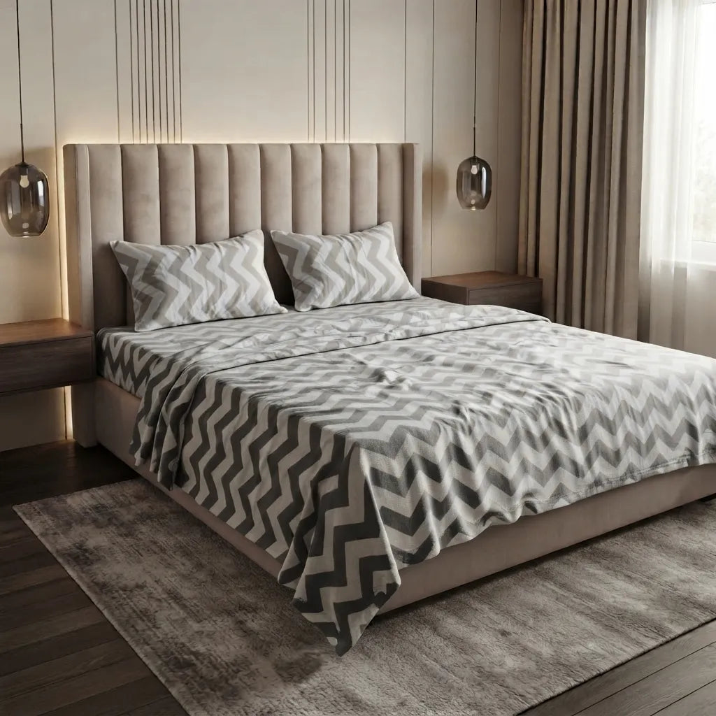 Printed Bedsheet DoubleBed 100% Cotton by Pinsstripe