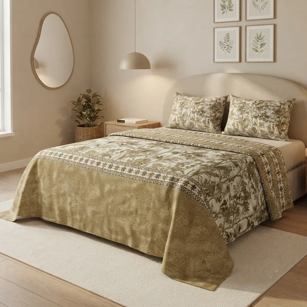 Printed Bedsheet DoubleBed 100% Cotton by Pinsstripe