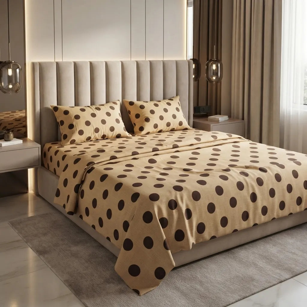 Printed Bedsheet DoubleBed 100% Cotton by Pinsstripe