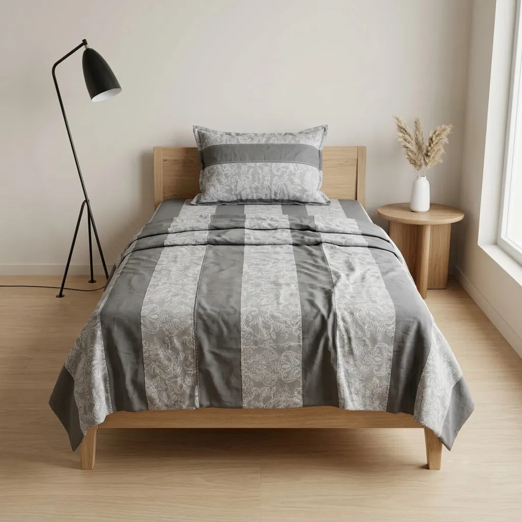 Patched Bedsheet by Pinsstripe – Single Bed, 100% Cotton
