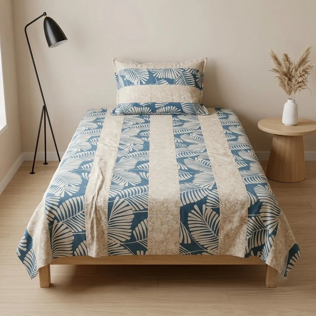 Patched Bedsheet by Pinsstripe – Single Bed, 100% Cotton
