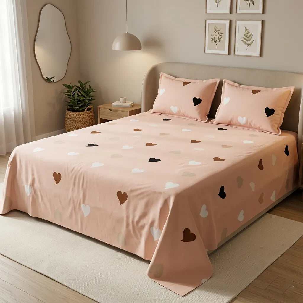 Printed Bedsheet DoubleBed 100% Cotton by Pinsstripe