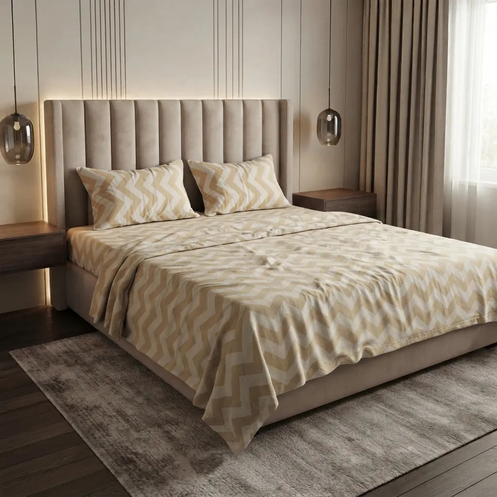Printed Bedsheet DoubleBed 100% Cotton by Pinsstripe