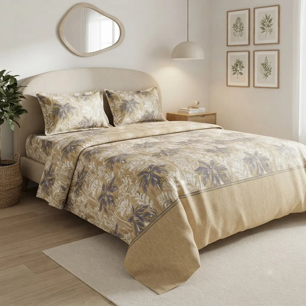 Printed Bedsheet DoubleBed 100% Cotton by Pinsstripe