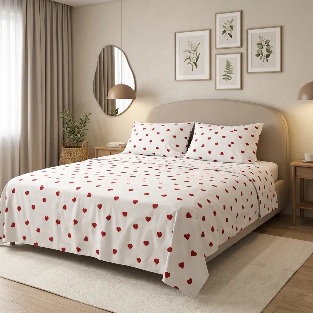 Printed Bedsheet DoubleBed 100% Cotton by Pinsstripe
