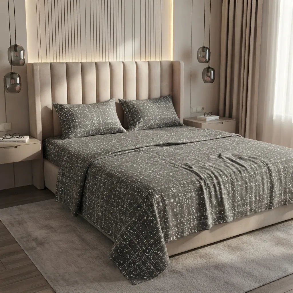 Printed Bedsheet DoubleBed 100% Cotton by Pinsstripe