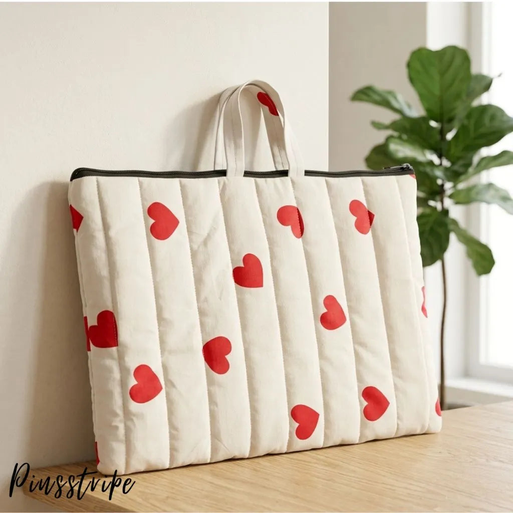 Red Hearts Bedsheet in Cotton - Signature Print By Pinsstripe