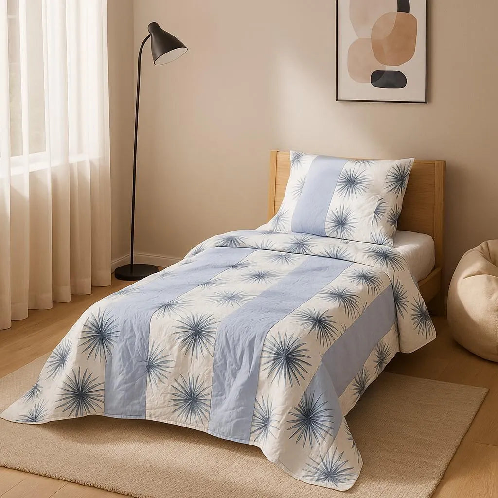 Patched Bedsheet by Pinsstripe – Single Bed, 100% Cotton