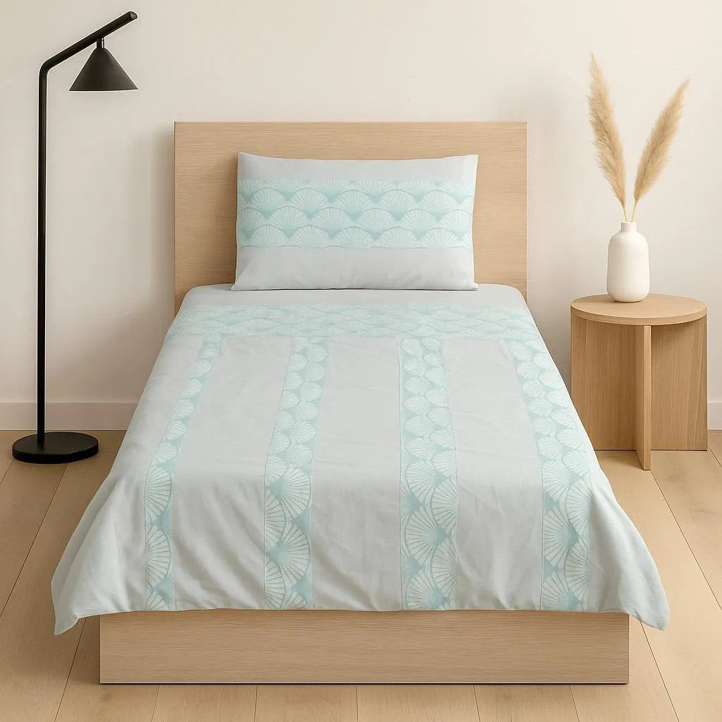 Patched Bedsheet by Pinsstripe – Single Bed, 100% Cotton