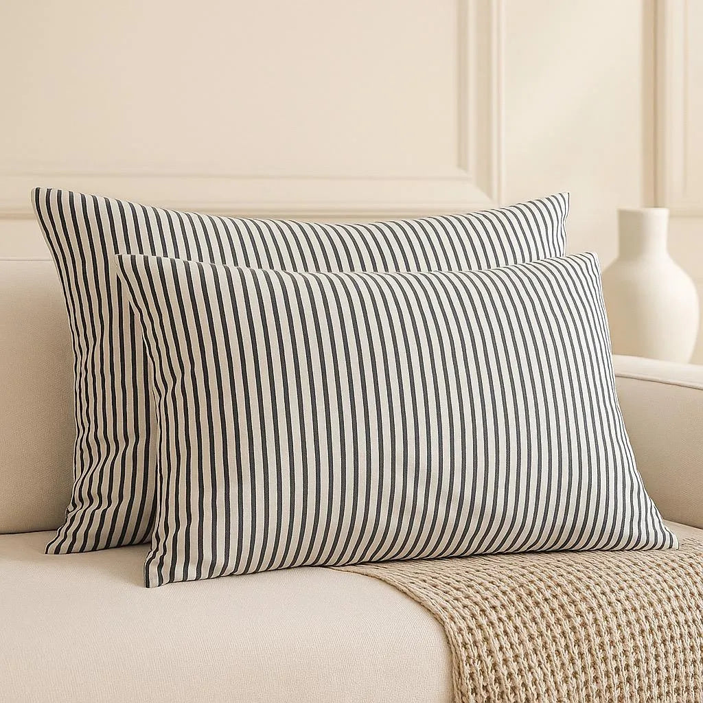Pillow Covers by Pinsstripe – Pack of 2 – Pure Cotton