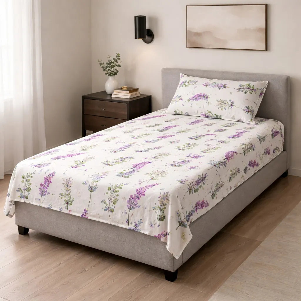 Pinsstripe Printed Bedsheet – Single Bed, 100% Cotton