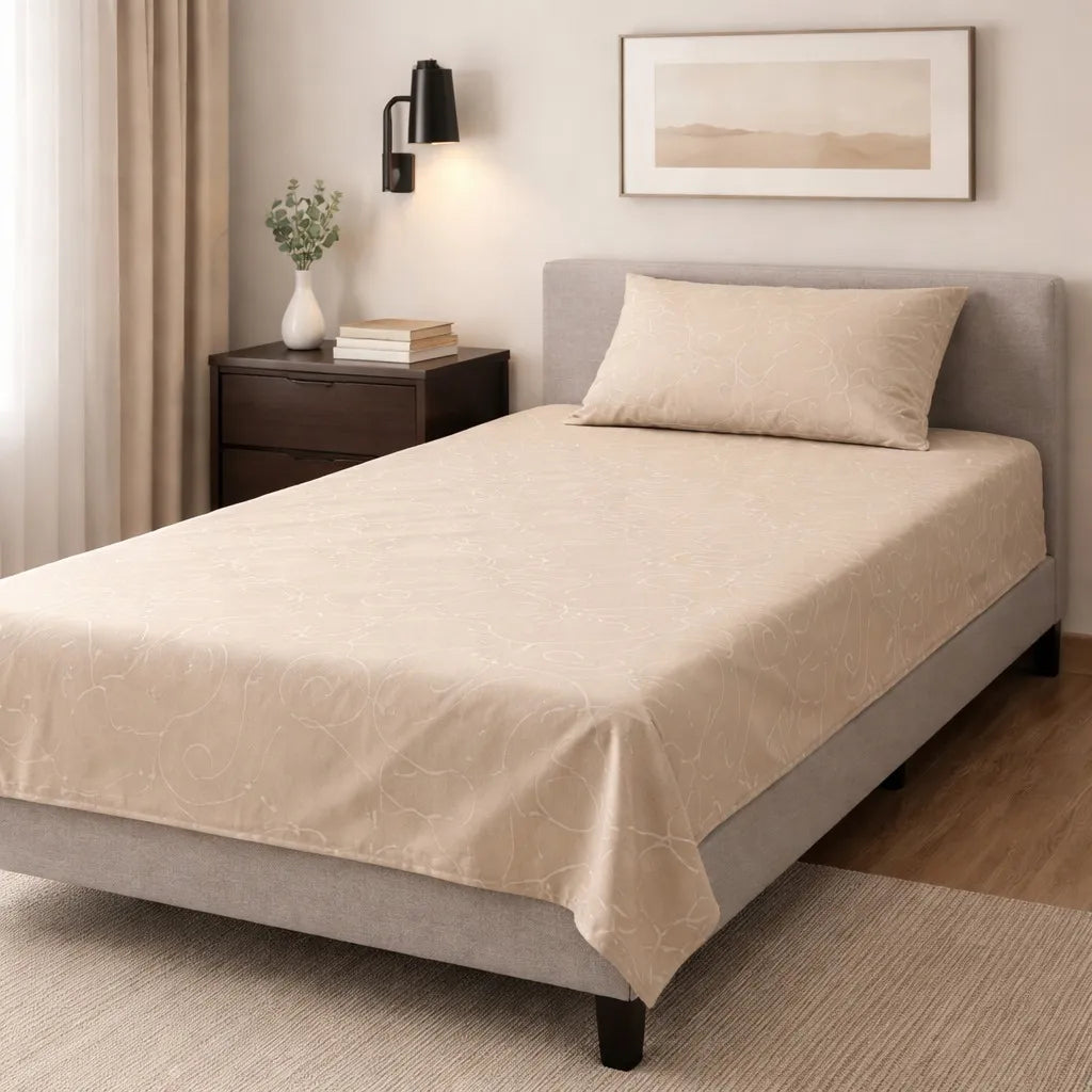 Pinsstripe Printed Bedsheet – Single Bed, 100% Cotton