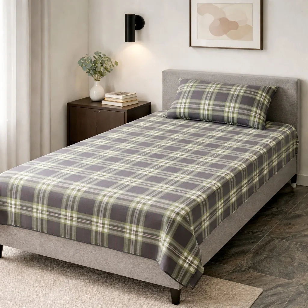 Pinsstripe Printed Bedsheet – Single Bed, 100% Cotton