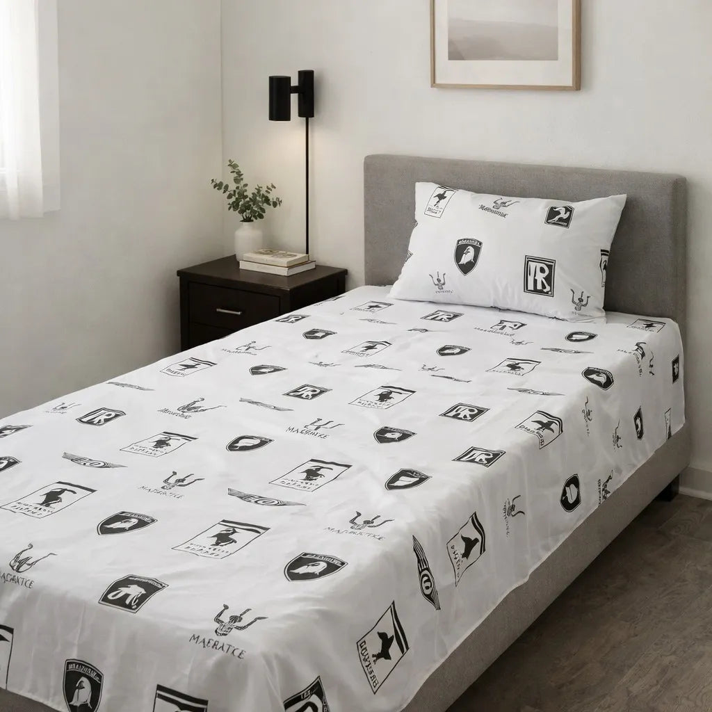 Pinsstripe Printed Bedsheet – Single Bed, 100% Cotton