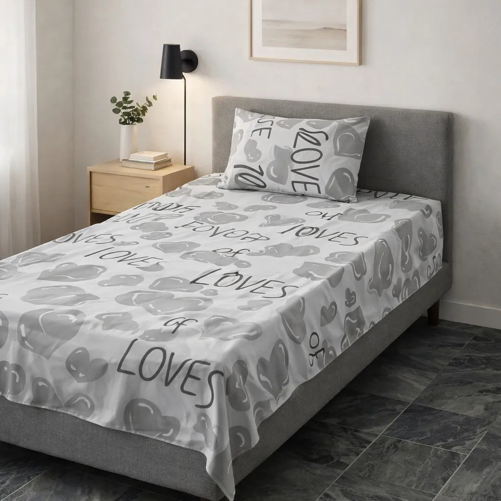 Pinsstripe Printed Bedsheet – Single Bed, 100% Cotton