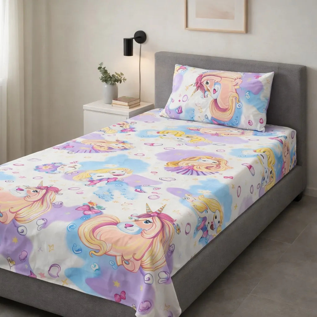 Pinsstripe Printed Bedsheet – Single Bed, 100% Cotton