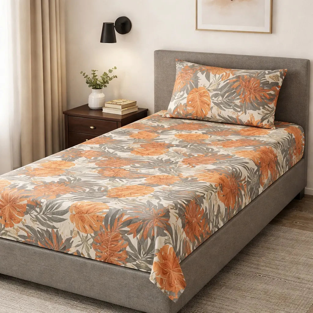 Pinsstripe Printed Bedsheet – Single Bed, 100% Cotton