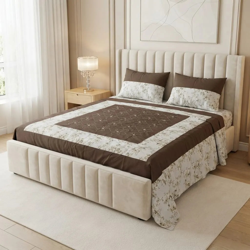 Patched Bedsheet by Pinsstripe– For Double Bed-100% Cotton