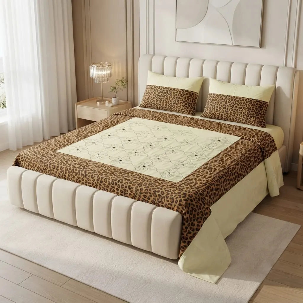 Patched Bedsheet by Pinsstripe– For Double Bed-100% Cotton