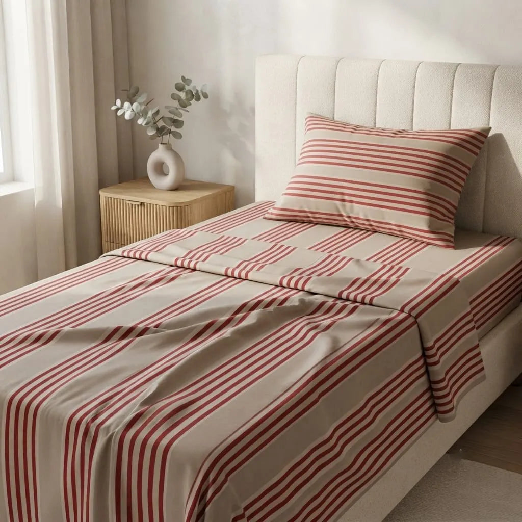 Patched Bedsheet by Pinsstripe – Single Bed, 100% Cotton