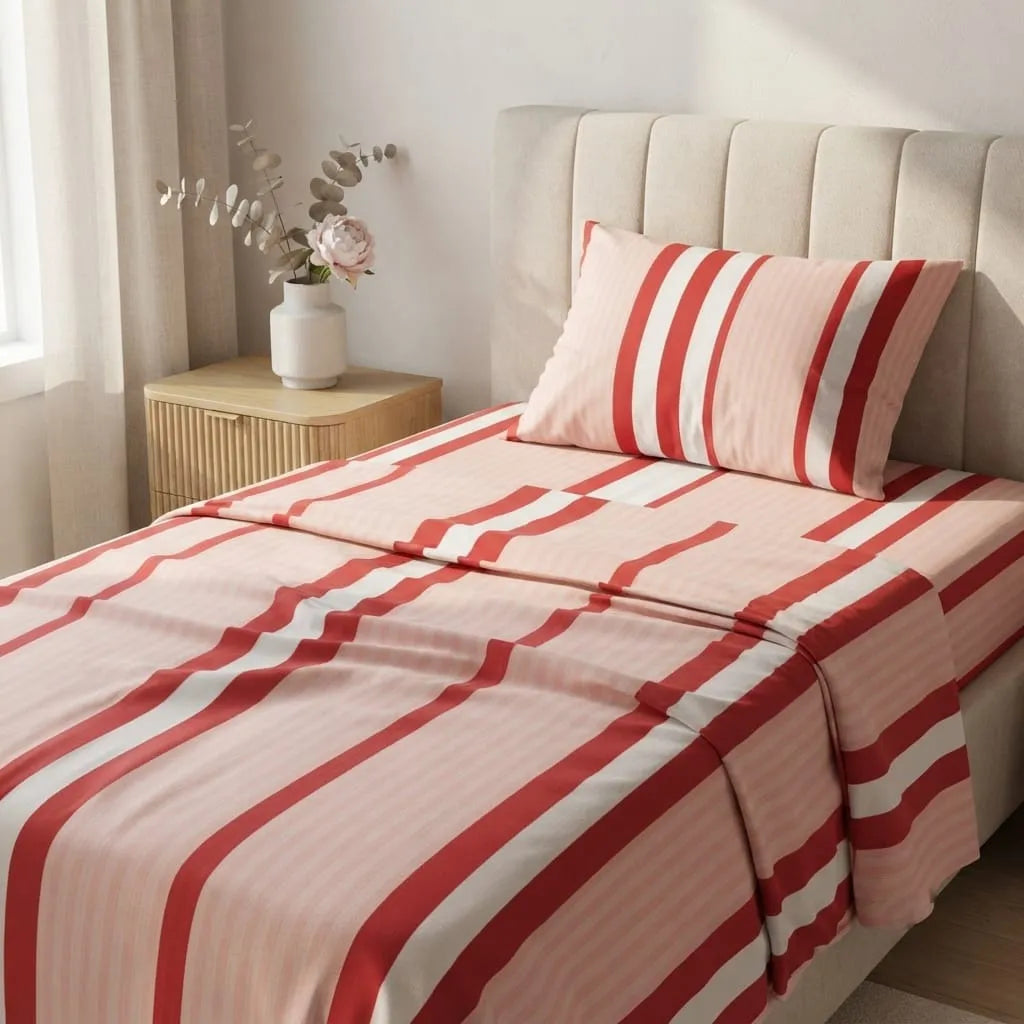 Patched Bedsheet by Pinsstripe – Single Bed, 100% Cotton