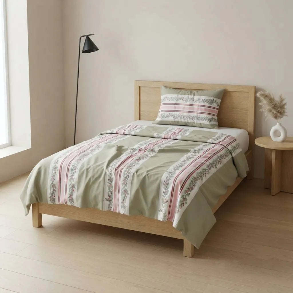 Patched Bedsheet by Pinsstripe – Single Bed, 100% Cotton
