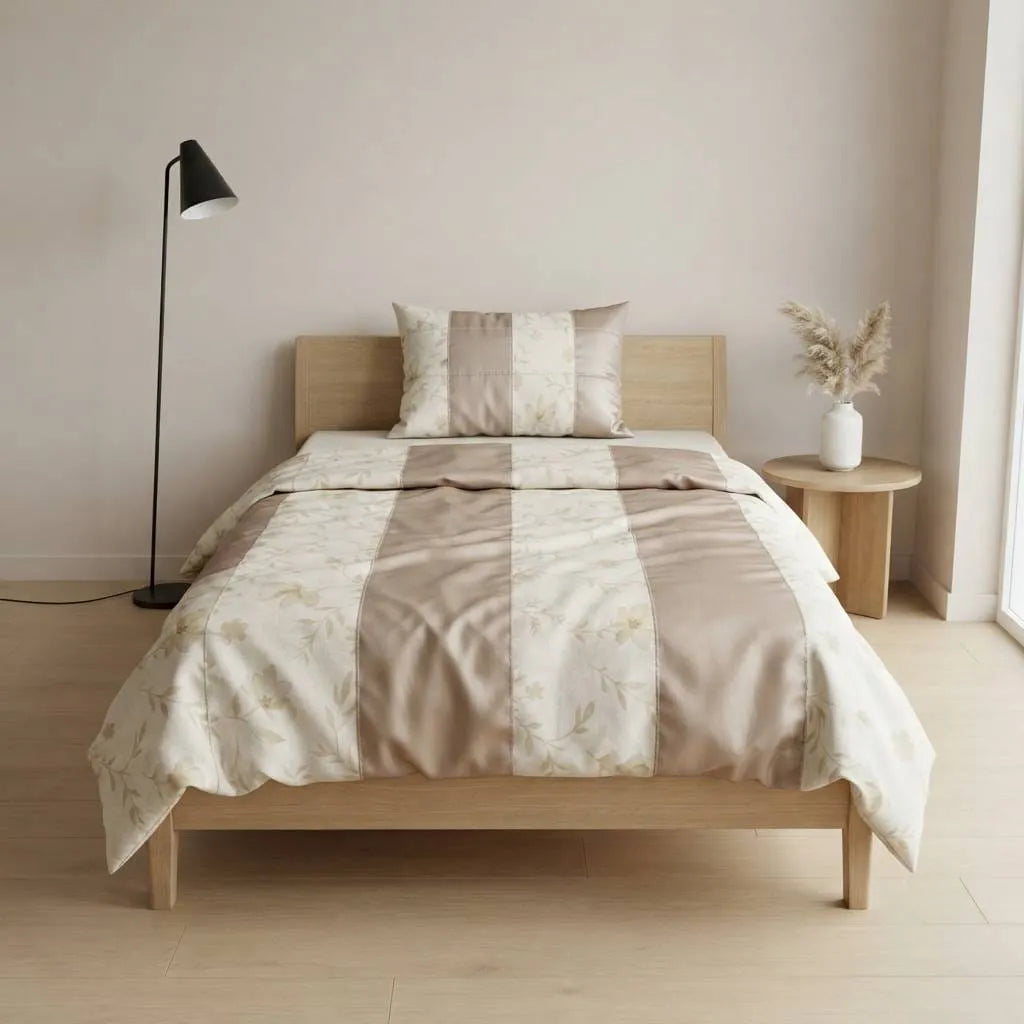 Patched Bedsheet by Pinsstripe – Single Bed, 100% Cotton
